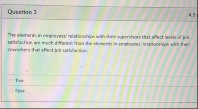 Question 3 4 . 5 The elements in employees'