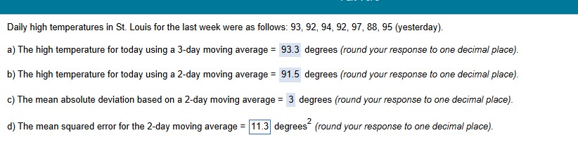 Daily high temperatures in St . Louis for the