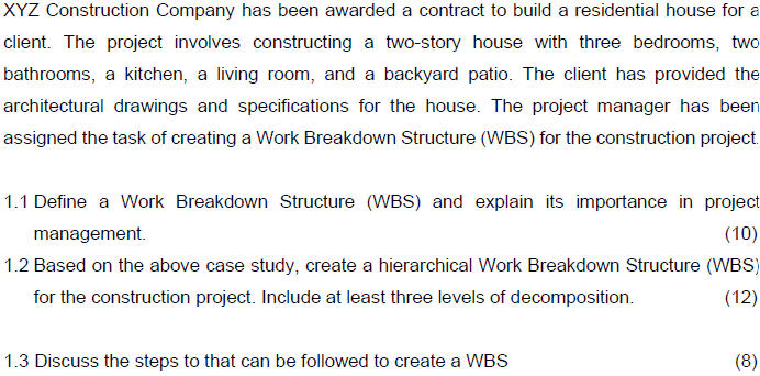 XYZ Construction Company has been awarded a