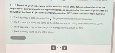 Q 1 . 1 2 . Based on your experience in this