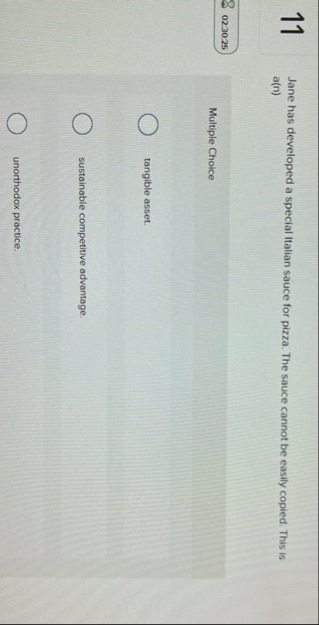 1 1 Jane has developed a special Italian sauce