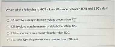 Which of the following is NOT a key difference
