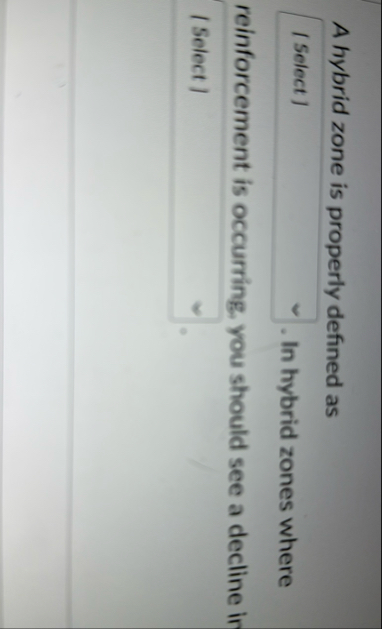 A hybrid zone is properly defined as . In hybrid