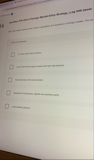 question 2 1 3 Uber's Foreign Market Entry