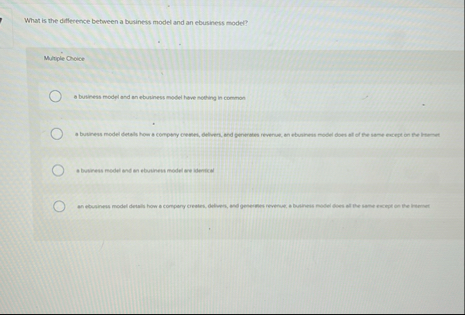 What is the difference bebween a business model