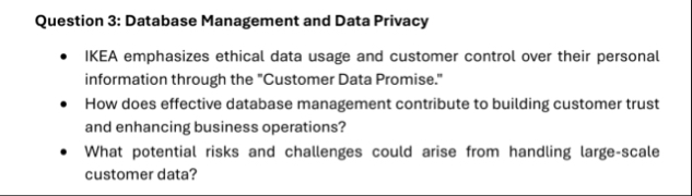 Question 3 : Database Management and Data Privacy