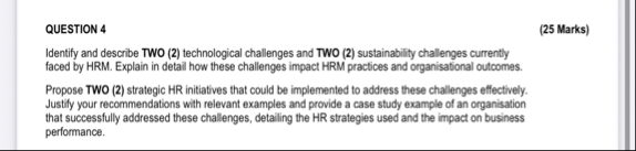 QUESTION 4 ( 2 5 Marks ) Identify and describe