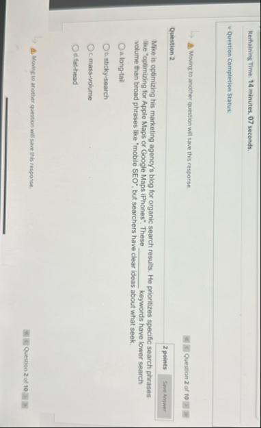 Rerhaining Time: 1 4 minutes, 0 7 seconds.