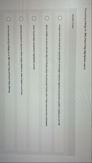 The pricing strategy for 3 M ' s Post - it Flag