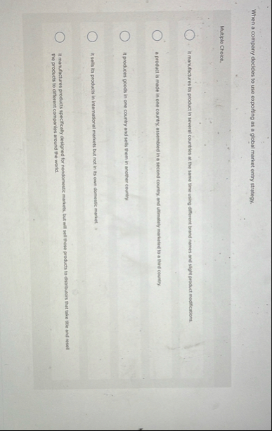 When a company decides to use exporting as a