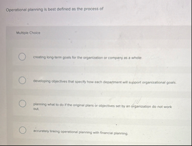 Operational planning is best defined as the