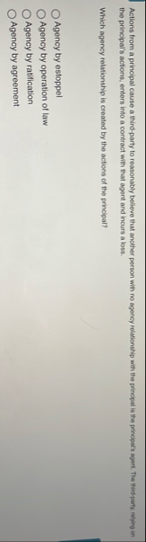 Actions from a principal cause a third - party to