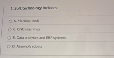 Soft technology includes: A . Machine tools C .