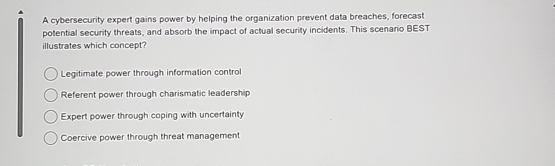 A cybersecurity expert gains power by helping the