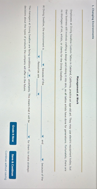 Changing Environments Management at Work