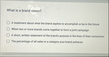 What is a brand vision? A statement about what