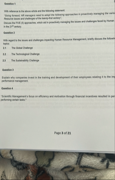 Cuestion 1 With reference to the above article