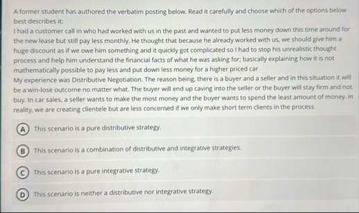 A former student has authored the verbatim