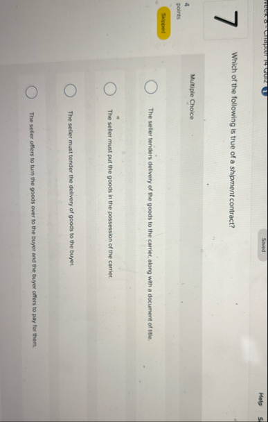 veek o - CII apter 1 4 Guiz 1 ) Help Which of the