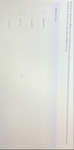 training 1 5 workers each day. What is Movel