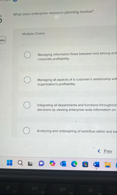 What does enterprise resource planning involve?