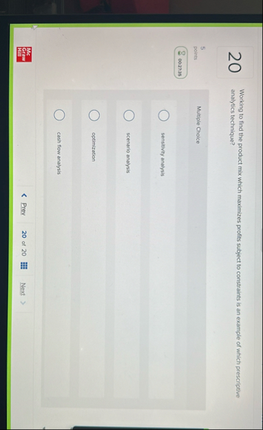 2 0 Working to find the product mix which