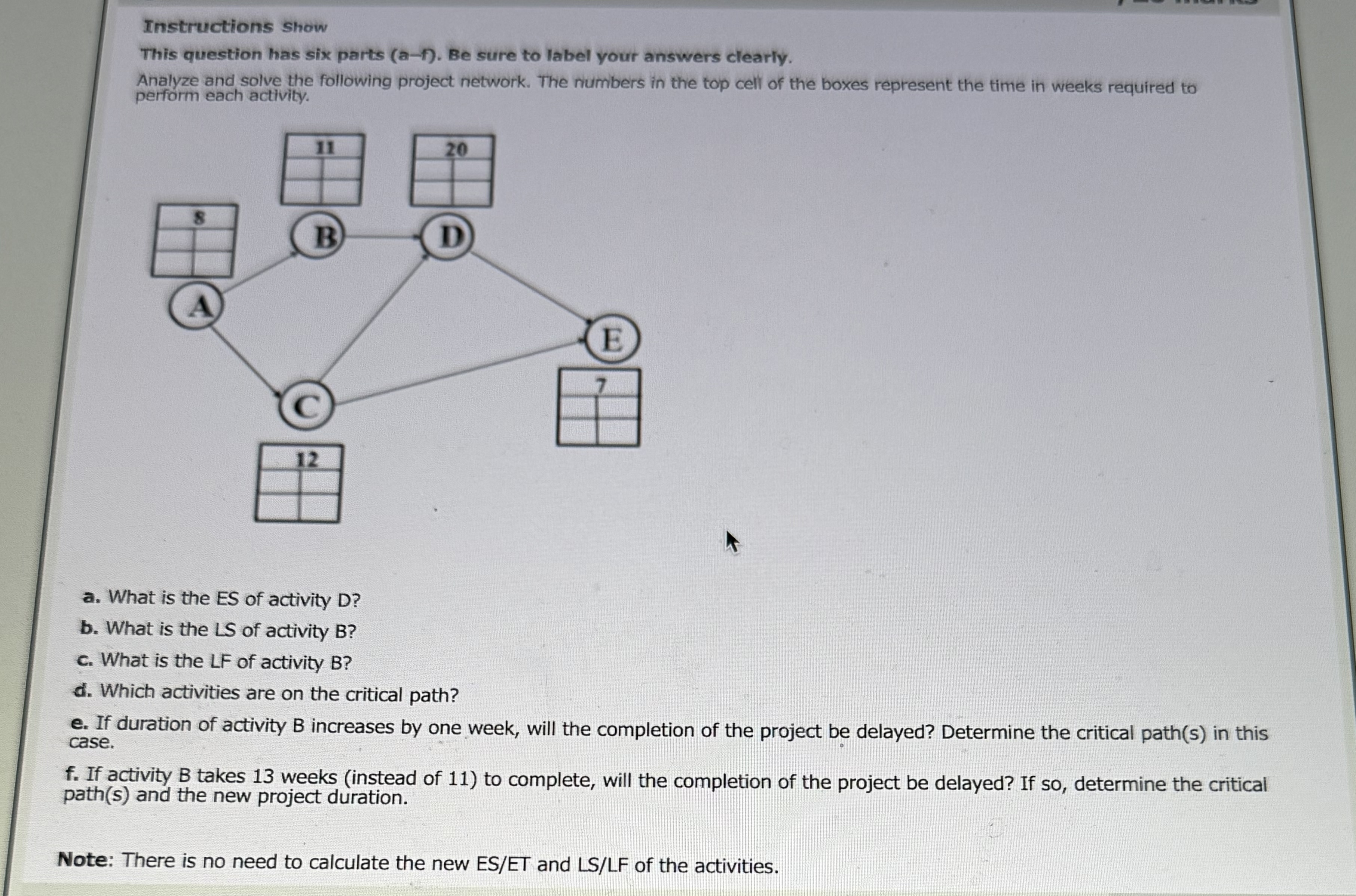 Instructions show This question has six parts ( a