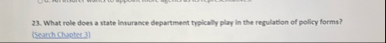 What role does a state insurance department