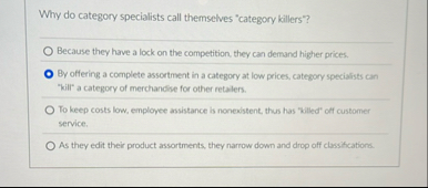 Why do category specialists call themselves