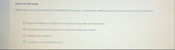 Select all that apply Which steps are recommended