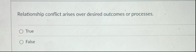 Relationship conflict arises over desired