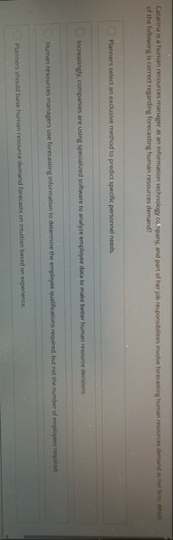 Catarina is a human resources manager at an