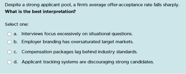 Despite a strong applicant pool, a firm's average