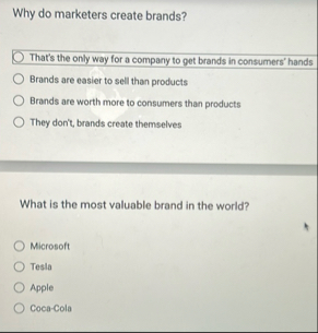 Why do marketers create brands? That's the only