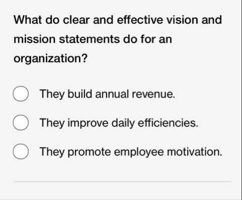 What do clear and effective vision and mission