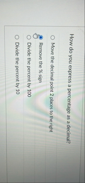 How do you express a percentage as a decimal?