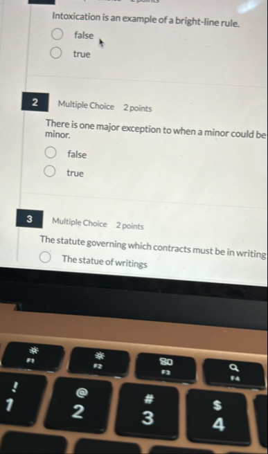 Intoxication is an example of a bright - line