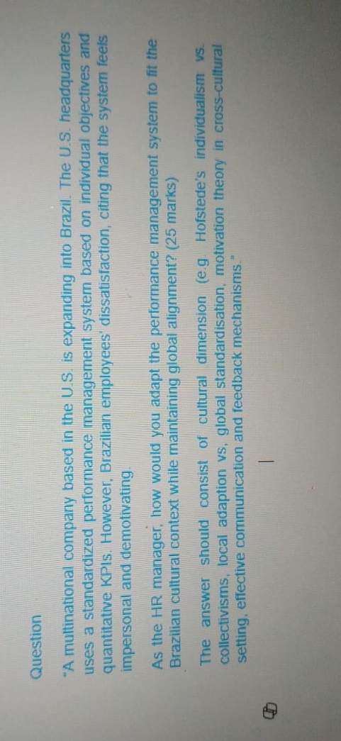 Question "A multinational company based in the U