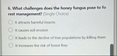 What challenges does the honey fungus pose to fo