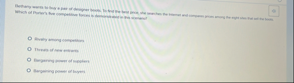 Bethany wants to buy a pair of designer boots. To