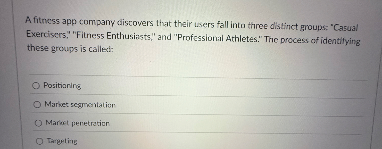 A fitness app company discovers that their users