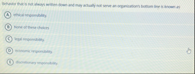 Behwifor that is not always written down and may