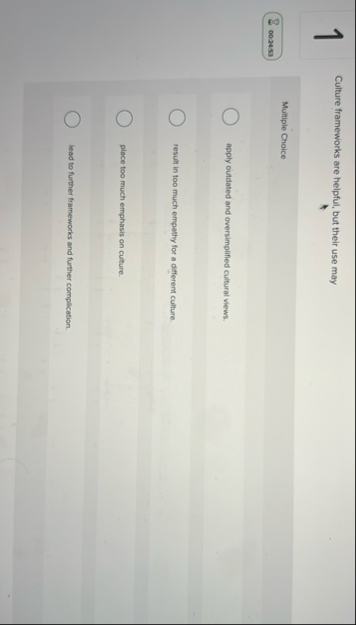 1 Culture frameworks are helpful, but their use