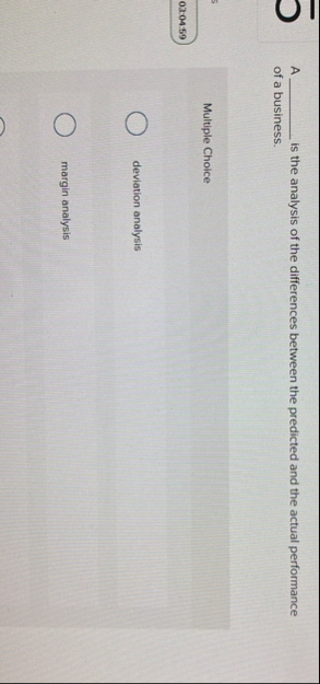 A is the analysis of the differences between the