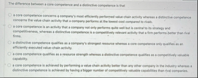 The difference between a core competence and a