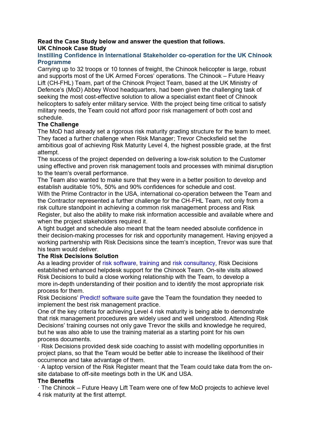 The team established clearly defined and well -