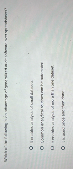 Which of the following is an advantage of