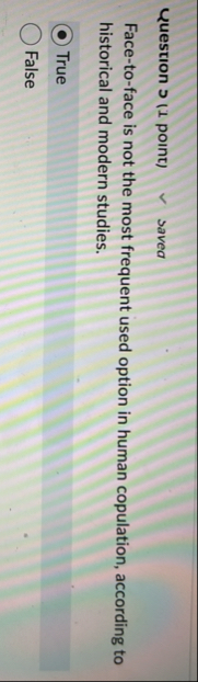 Question del ( 1 point ) savea Face - to - face