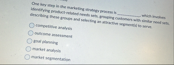 One key step in the marketing strategy process is