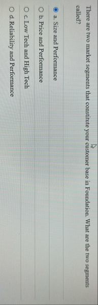 There are two market segments that constitute